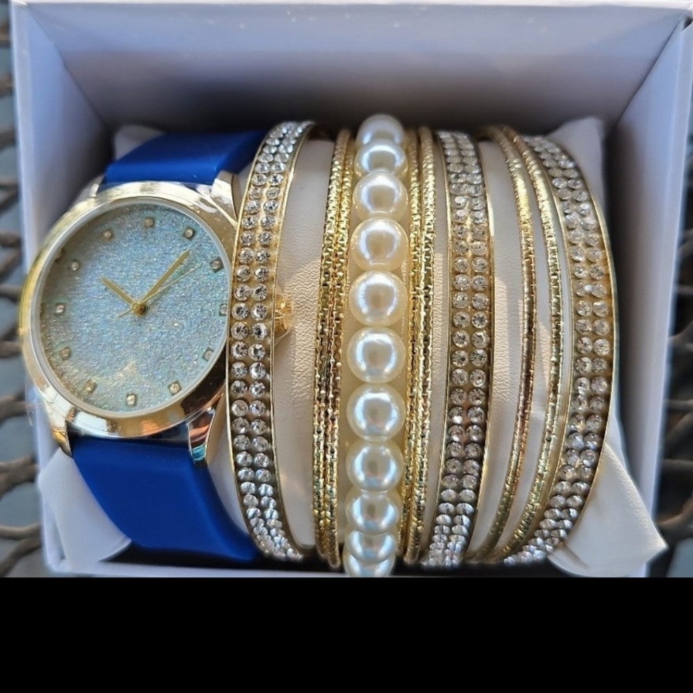 Watch and Bangle Bracelet Set